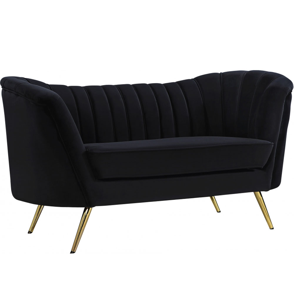 Arbow Loveseat Black Velvet Ruth Fischl Event Rental